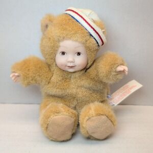 Anne Geddes Baby Sailor Bear Bean Bag Plush Doll 5" Unimax Hong Kong 2002
